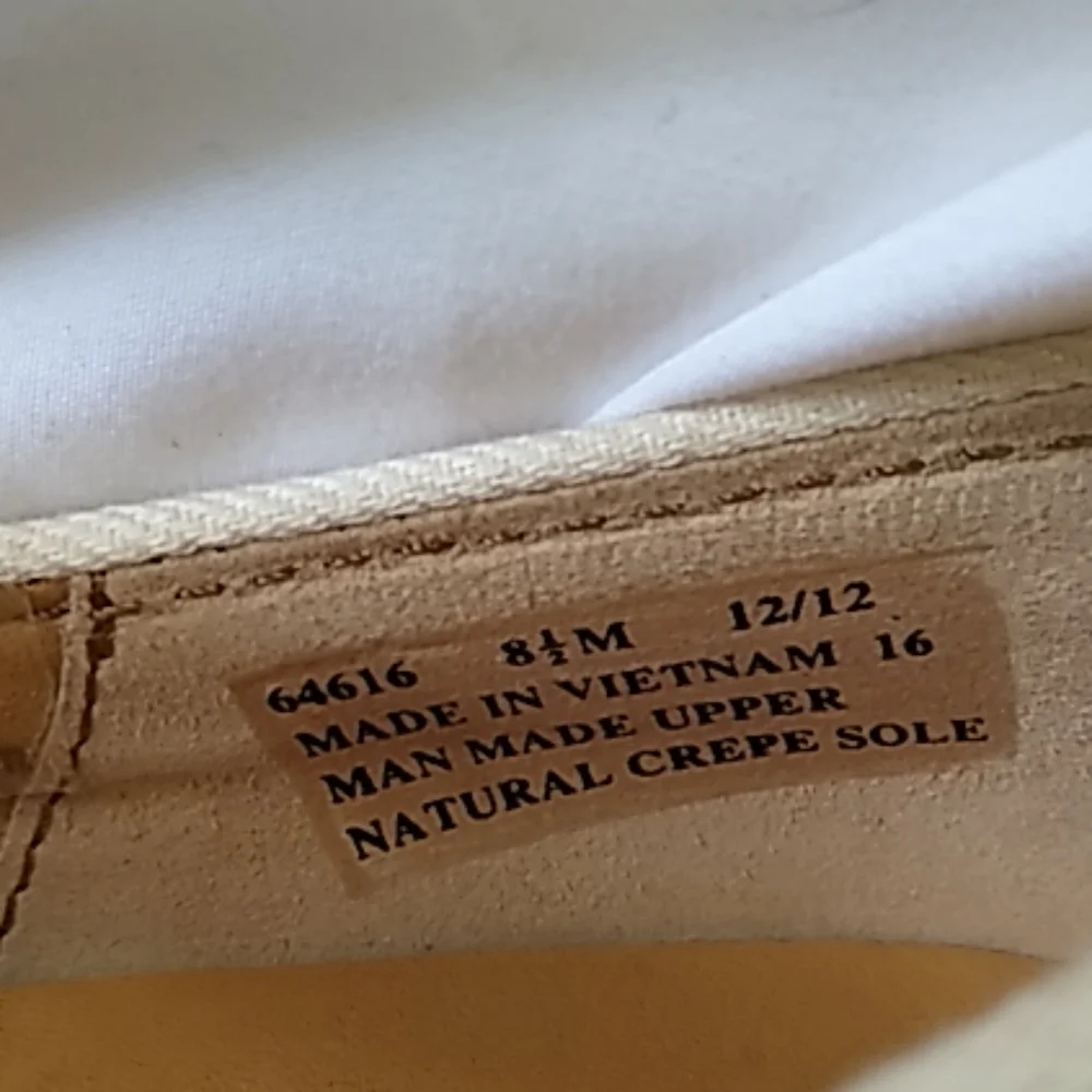Clark's original cream & red stripe nautical wedge‎ size 8.5